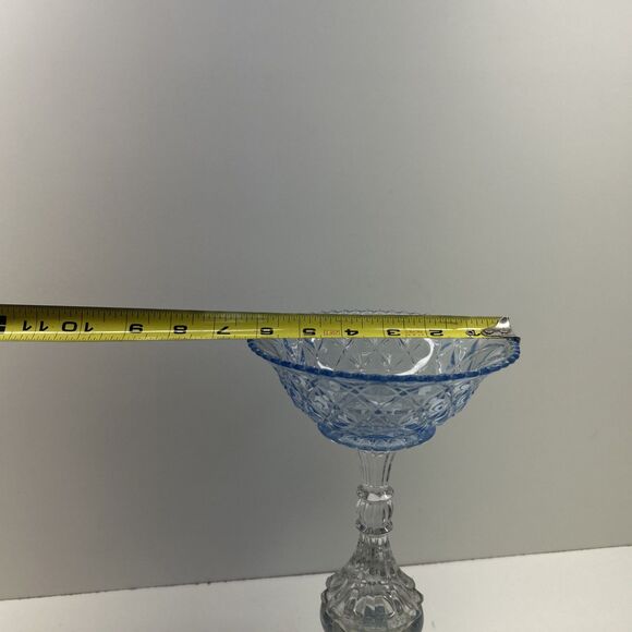 BEAUTIFUL REVERSIBLE BLUE GLASS CENTERPIECE CANDY DISH BOWLS - Picture 10 of 10